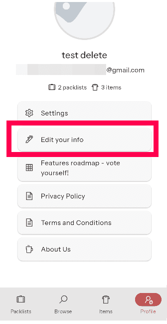 Step 2: Open "Update profile" page