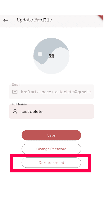 Step 3: Tap on Delete Account