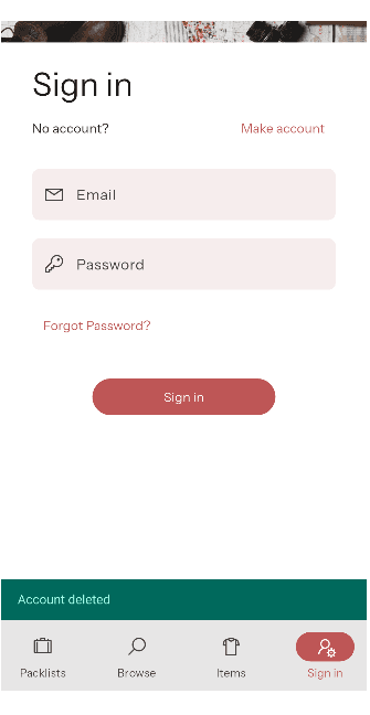 Step 5: Account deleted successfully